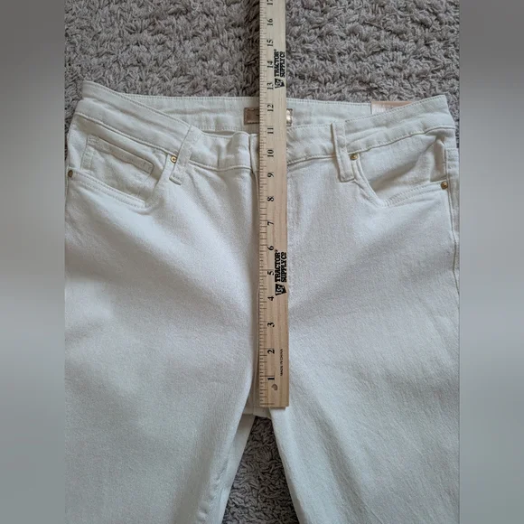 NWT Kut from the Kloth Kelsey High Rise Ankle Flare Jeans Ecru Raw Hem Size 10 - Picture 9 of 11